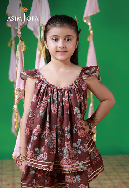 AJKL-07 Printed Malai Silk Stitched 2 Pcs