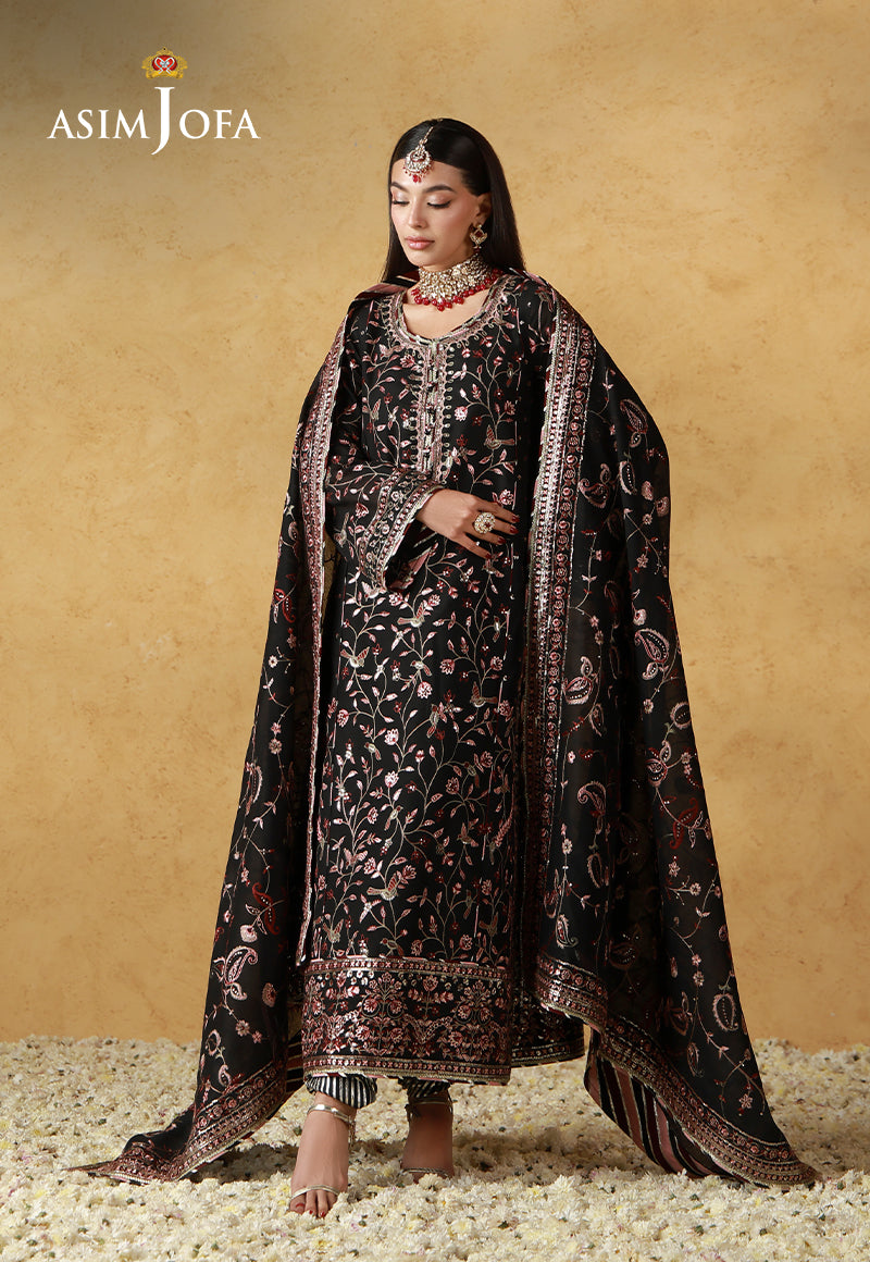 AJULN-09 Embroidered Cotton Net Unstitched 3 Pcs