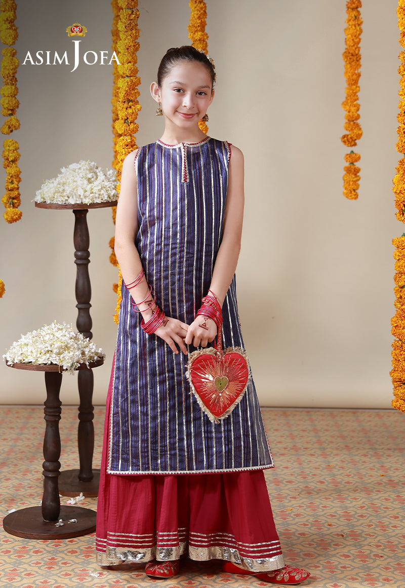 AJKL-08 Organza Stitched 2 Pcs