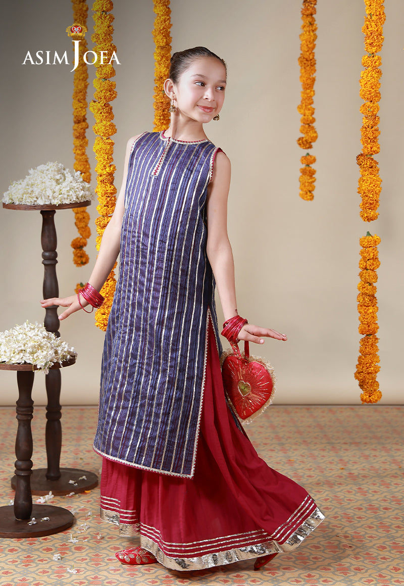 AJKL-08 Organza Stitched 2 Pcs