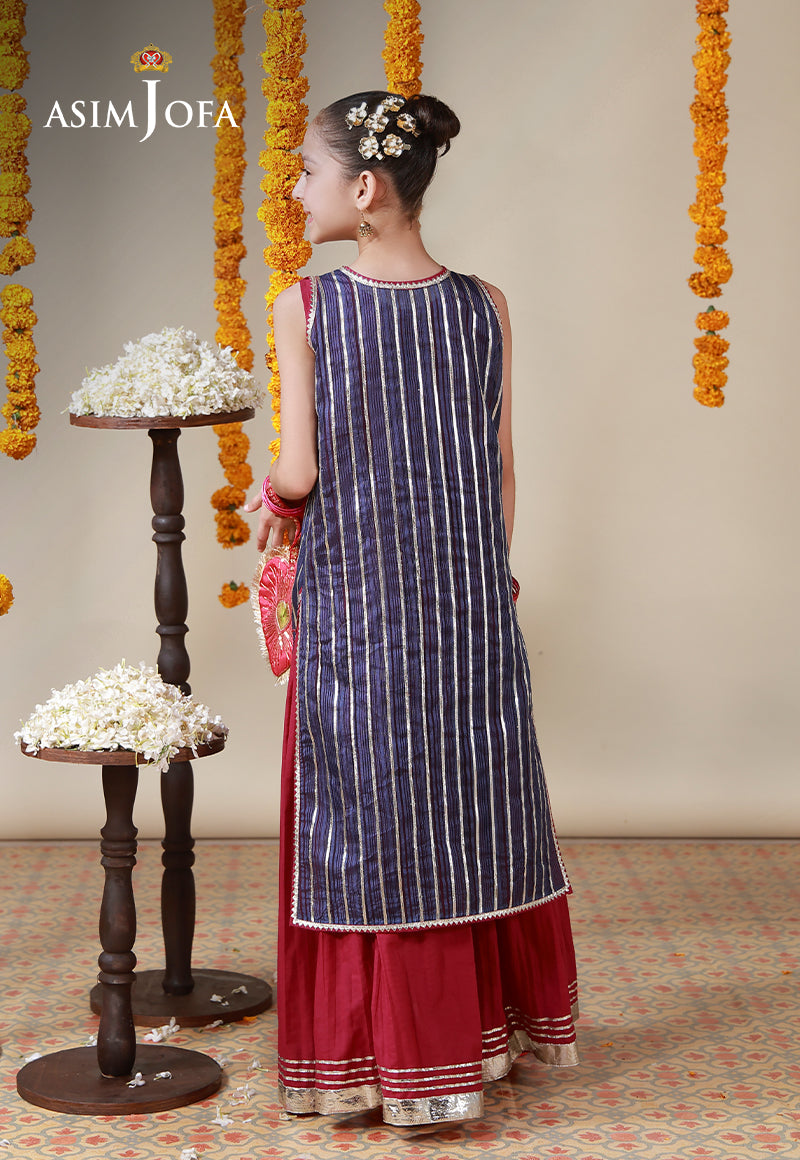 AJKL-08 Organza Stitched 2 Pcs