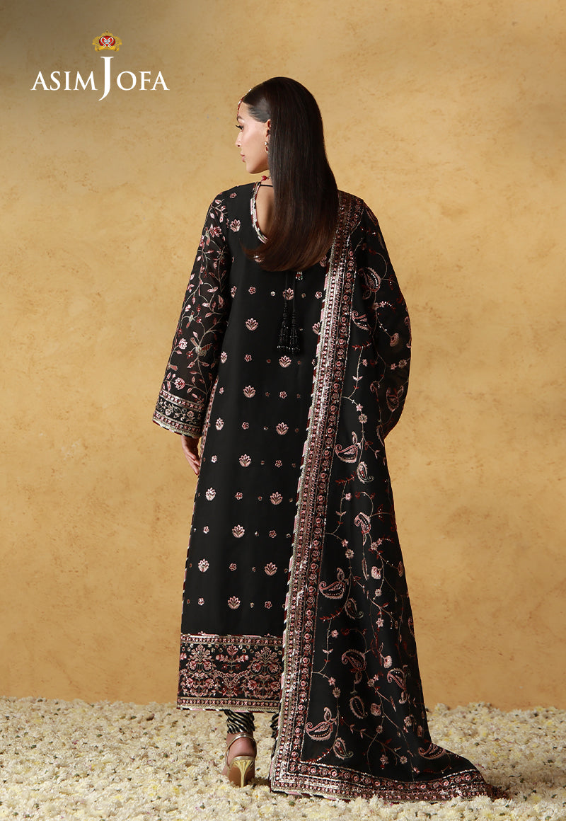 AJULN-09 Embroidered Cotton Net Unstitched 3 Pcs