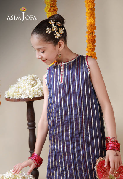 AJKL-08 Organza Stitched 2 Pcs