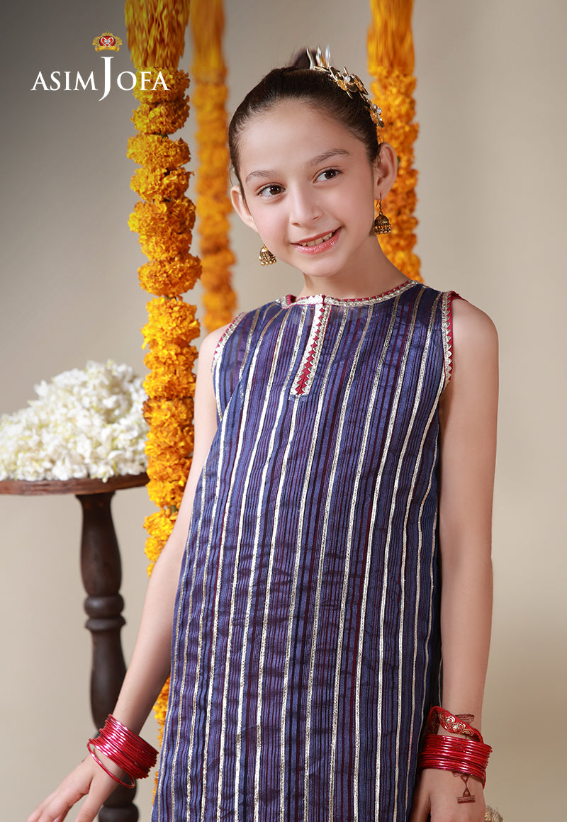 AJKL-08 Organza Stitched 2 Pcs