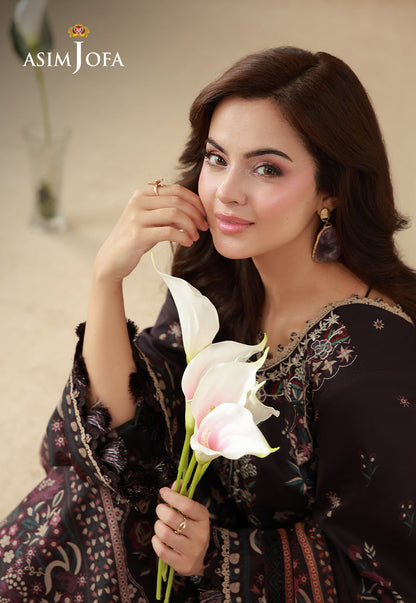 AJUBEP-06 Printed Embroidered Cambric Unstitched 3 Pcs
