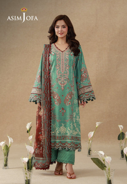 AJUBEP-05 Printed Embroidered Cambric Unstitched 3 Pcs