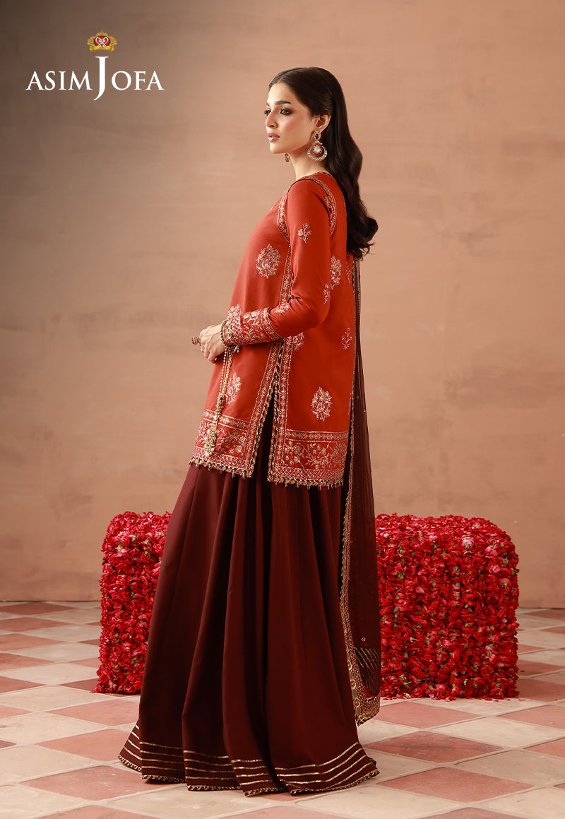 AJULFH-03 Embroidered Twisted Silk Unstitched 3 Pcs