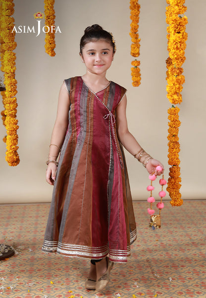AJKL-05 Organza Yarn Dyed Stitched 1 Pc
