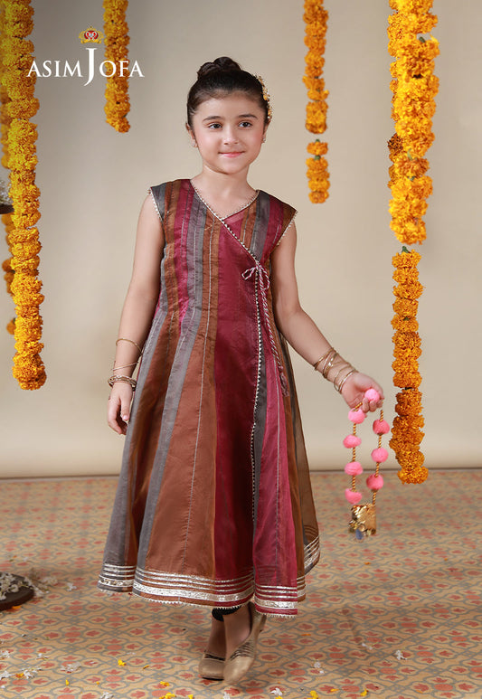 AJKL-05 Organza Yarn Dyed Stitched 1 Pc