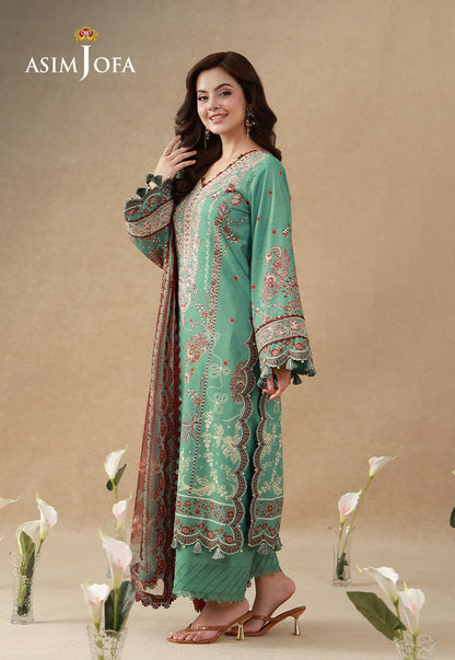 AJUBEP-05 Printed Embroidered Cambric Unstitched 3 Pcs