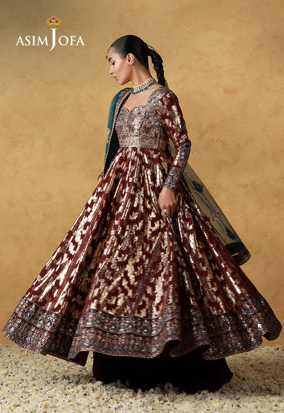 AJULN-18 Embroidered Banarasi Unstitched 3 Pcs