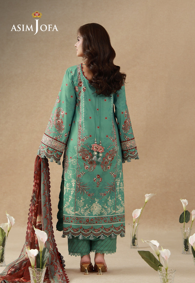 AJUBEP-05 Printed Embroidered Cambric Unstitched 3 Pcs