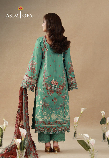 AJUBEP-05 Printed Embroidered Cambric Unstitched 3 Pcs