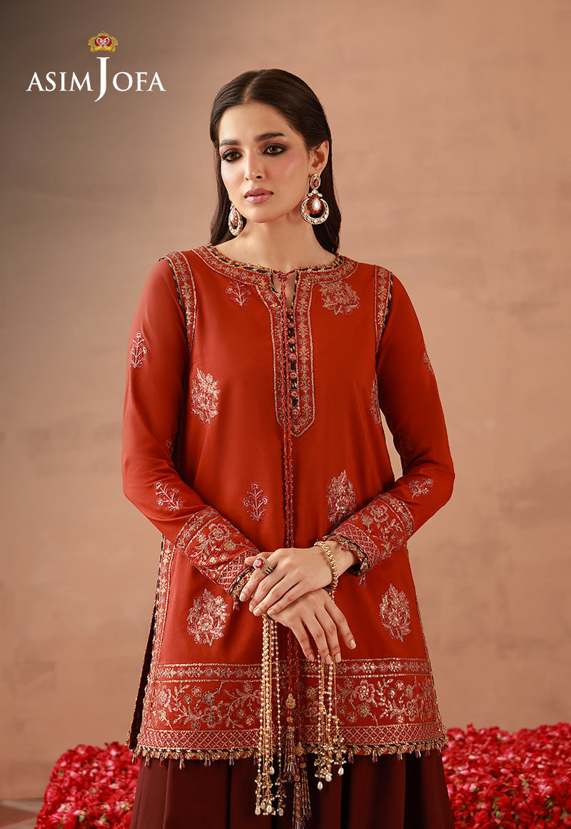 AJULFH-03 Embroidered Twisted Silk Unstitched 3 Pcs