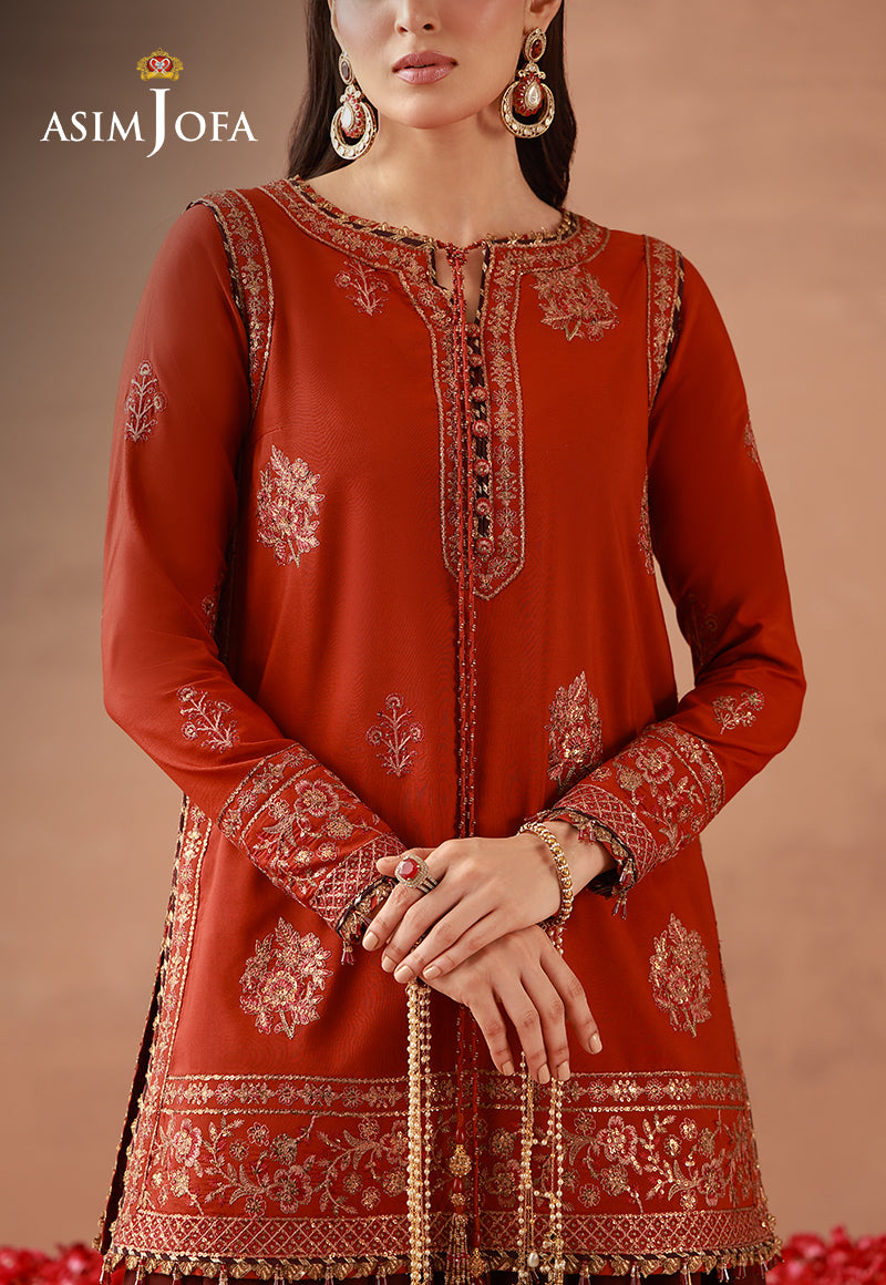 AJULFH-03 Embroidered Twisted Silk Unstitched 3 Pcs
