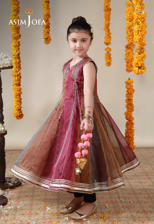 AJKL-05 Organza Yarn Dyed Stitched 1 Pc