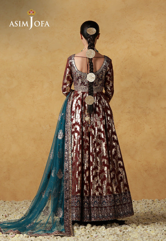 AJULN-18 Embroidered Banarasi Unstitched 3 Pcs