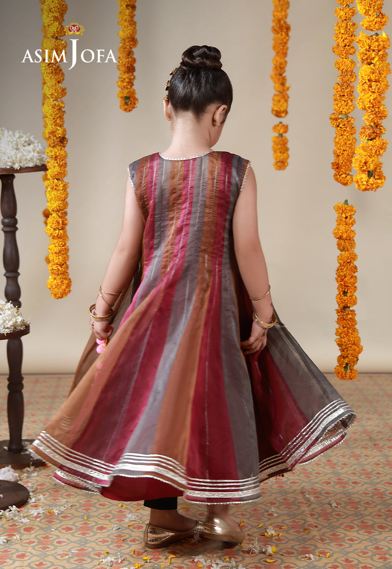 AJKL-05 Organza Yarn Dyed Stitched 1 Pc