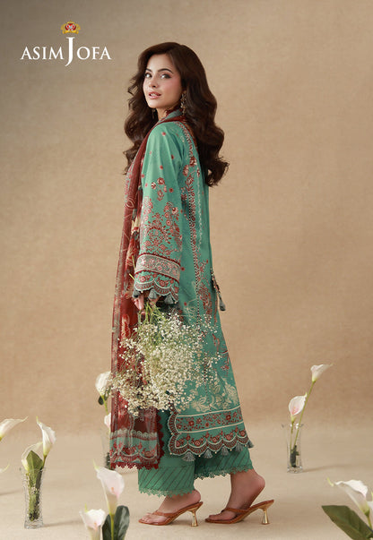 AJUBEP-05 Printed Embroidered Cambric Unstitched 3 Pcs
