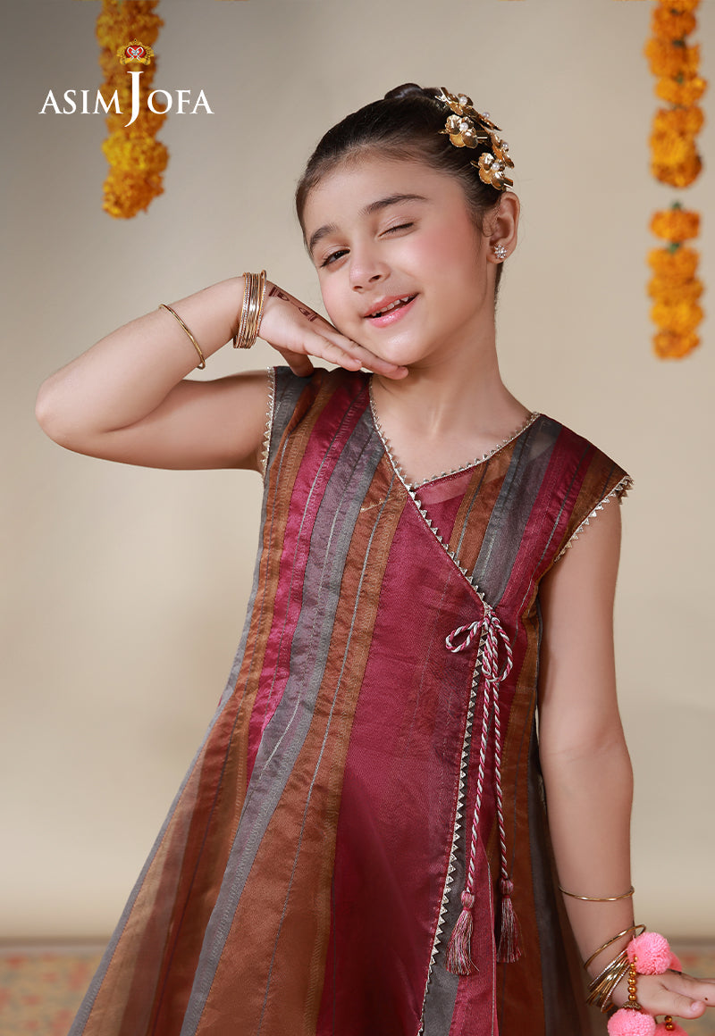 AJKL-05 Organza Yarn Dyed Stitched 1 Pc