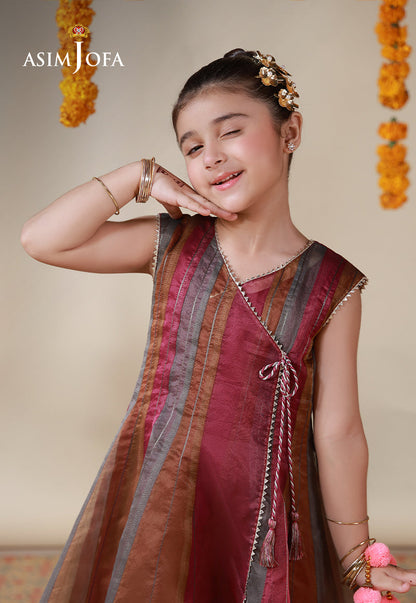 AJKL-05 Organza Yarn Dyed Stitched 1 Pc