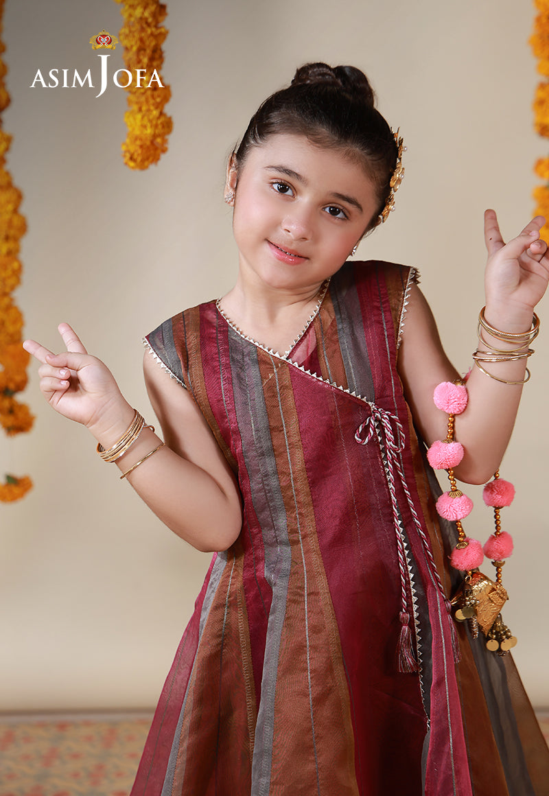 AJKL-05 Organza Yarn Dyed Stitched 1 Pc