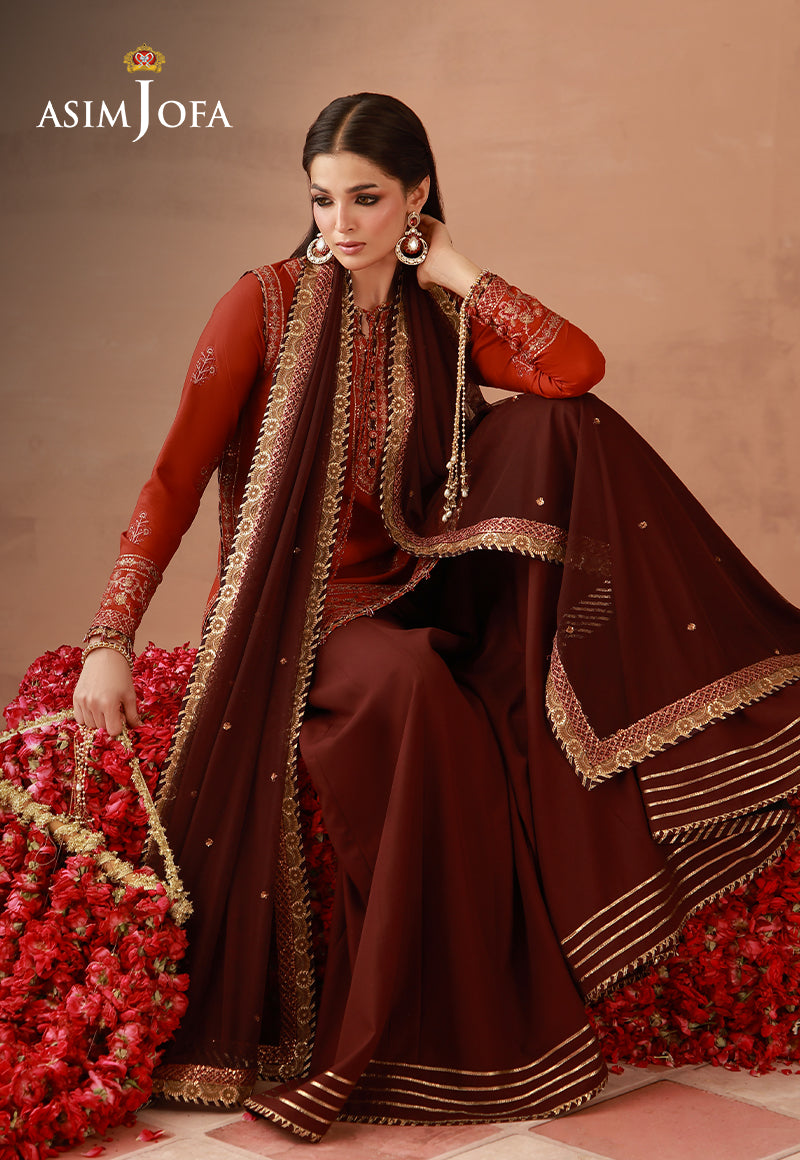 AJULFH-03 Embroidered Twisted Silk Unstitched 3 Pcs