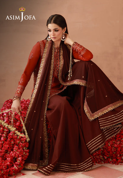 AJULFH-03 Embroidered Twisted Silk Unstitched 3 Pcs