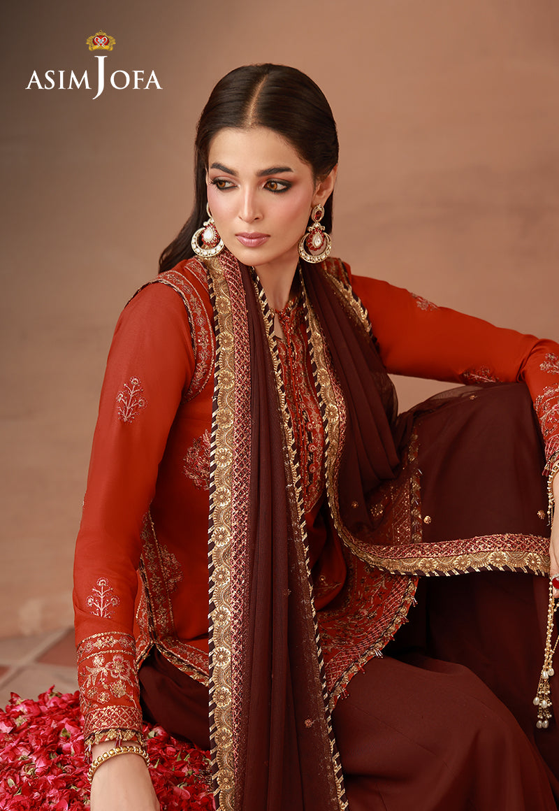 AJULFH-03 Embroidered Twisted Silk Unstitched 3 Pcs