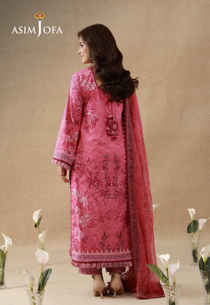 AJUBEP-02 Printed Embroidered Cambric Unstitched 3 Pcs