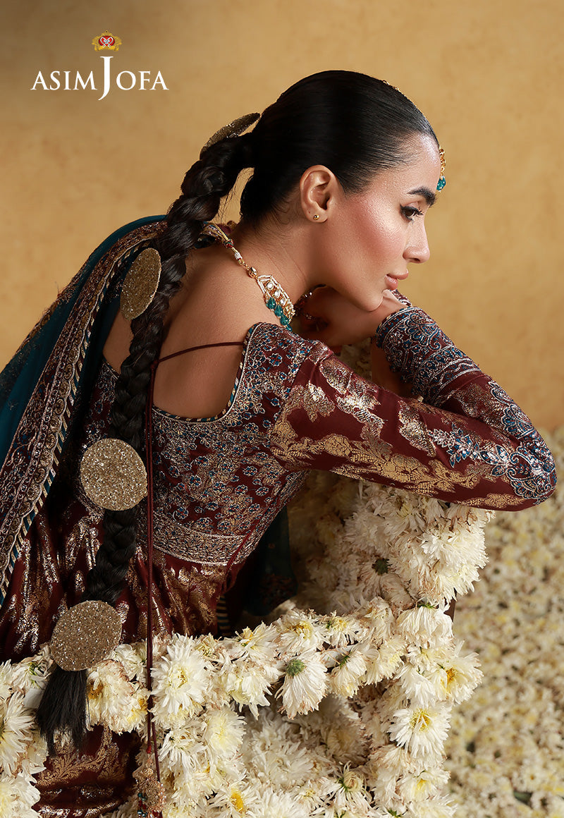 AJULN-18 Embroidered Banarasi Unstitched 3 Pcs