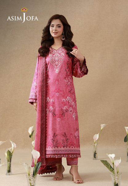 AJUBEP-02 Printed Embroidered Cambric Unstitched 3 Pcs