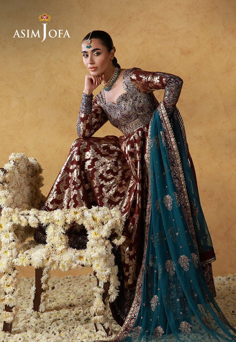 AJULN-18 Embroidered Banarasi Unstitched 3 Pcs