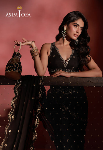 AJUFC-09 Embroidered Chiffon Unstitched 2 Pcs