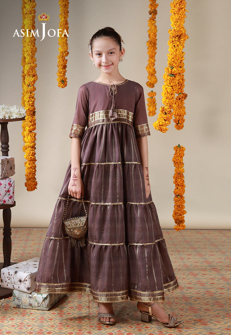 AJKL-06 Zari Lines Yarn Dyed Stitched 1 Pc