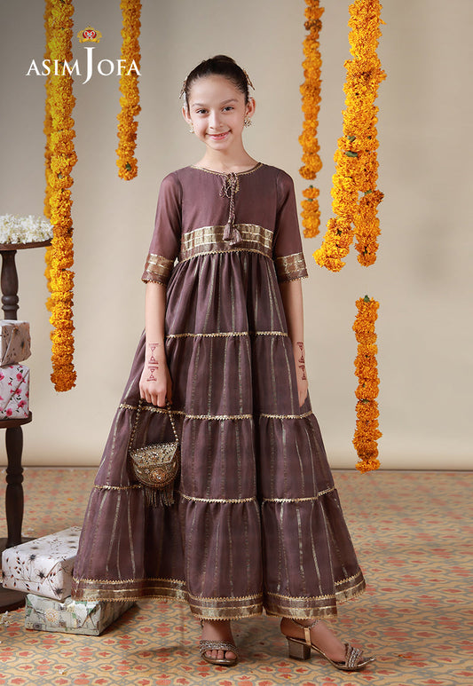 AJKL-06 Zari Lines Yarn Dyed Stitched 1 Pc
