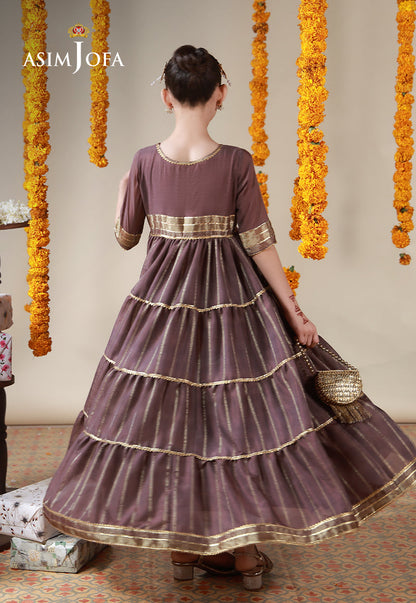 AJKL-06 Zari Lines Yarn Dyed Stitched 1 Pc
