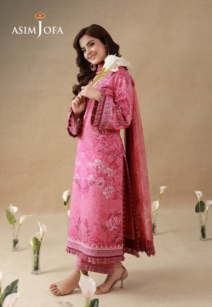 AJUBEP-02 Printed Embroidered Cambric Unstitched 3 Pcs