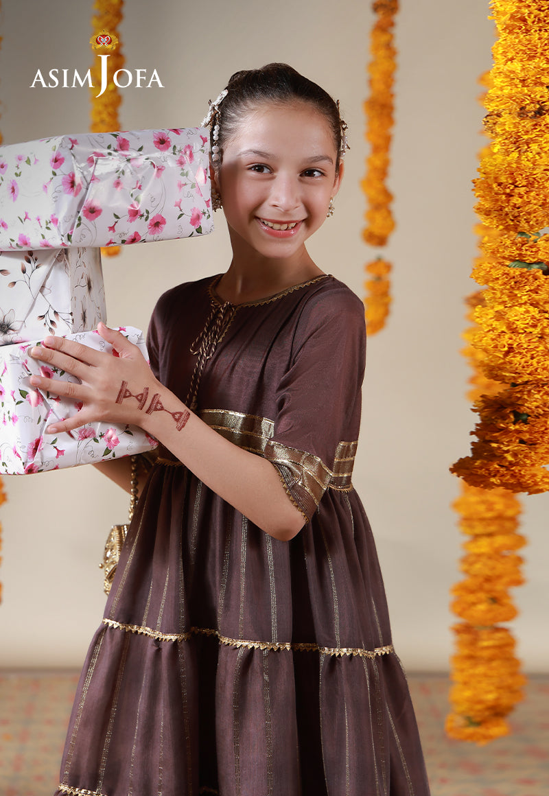 AJKL-06 Zari Lines Yarn Dyed Stitched 1 Pc