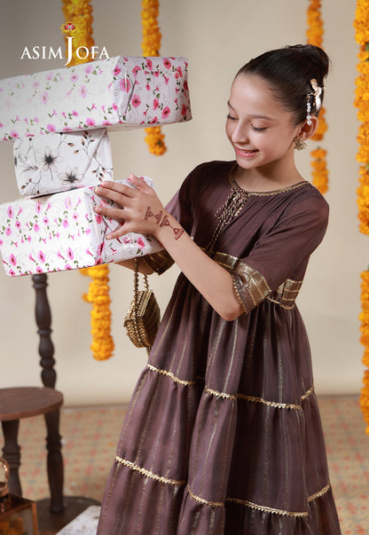 AJKL-06 Zari Lines Yarn Dyed Stitched 1 Pc
