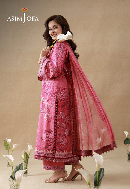 AJUBEP-02 Printed Embroidered Cambric Unstitched 3 Pcs