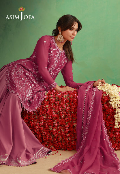 AJULFH-07 Embroidered Chiffon Unstitched 3 Pcs