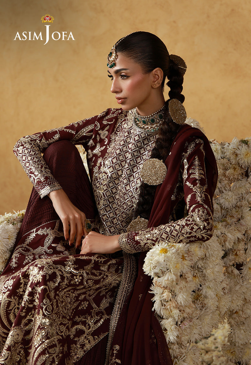 AJULN-17  Embroidered Raw Silk Unstitched 3 Pcs
