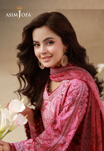 AJUBEP-02 Printed Embroidered Cambric Unstitched 3 Pcs