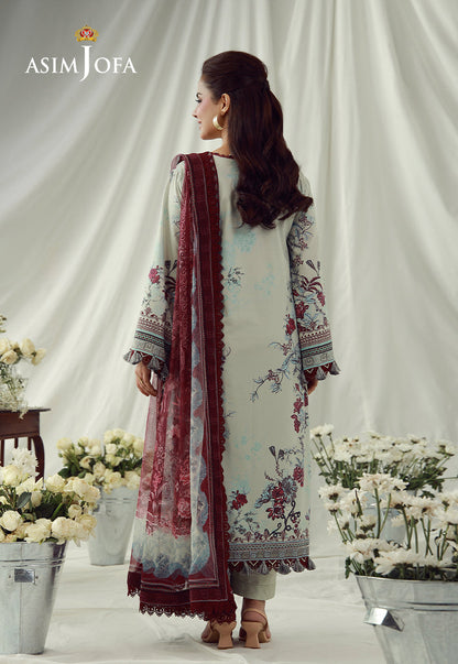 AJUBEP-03 Printed Embroidered Cambric Unstitched 3 Pcs