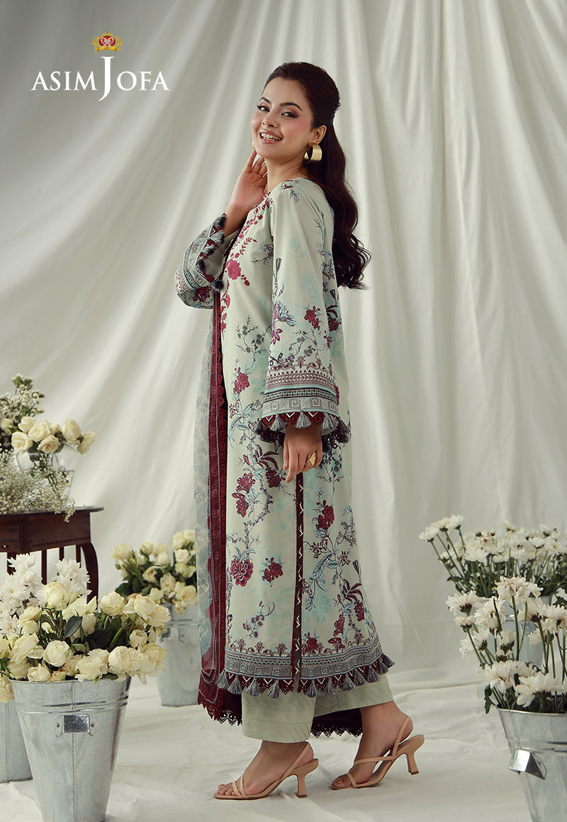 AJUBEP-03 Printed Embroidered Cambric Unstitched 3 Pcs