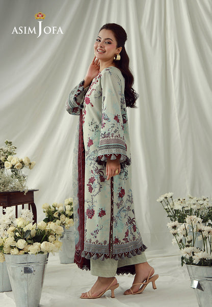 AJUBEP-03 Printed Embroidered Cambric Unstitched 3 Pcs