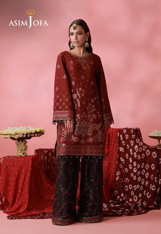 AJUFC-12 Embroidered Boski Silk Unstitched 2 Pcs