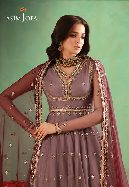 AJULFH-02 Embroidered Net Unstitched 2 Pcs