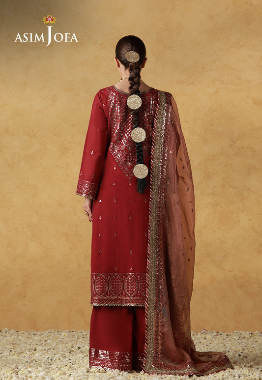 AJULN-07 Embroidered Cotton Silk Unstitched 3 Pcs
